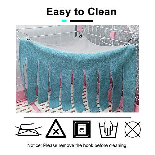 WishLotus Hamster Hideout, Small Animal Hideaway Tent Fleece Forest Pet Cage Accessories Nest Bedding for Chinchilla Guinea Pig Hedgehog Rat Squirrel Ferret Dwarf Bunny (Blue+Grey)
