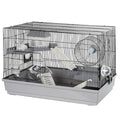 Large Hamster Cage Starter Kit 22x12x15in for Syrian Hamster Dwarf Hamster | with Large Silent Wheel, Large Bathtub, Hide-House, 2 Platforms, 3 Ladders, Water Bottle, Food Bowl, 2 Tube Ports, 2 Handles