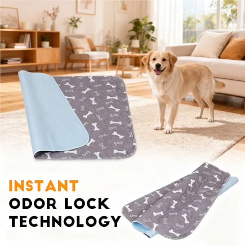 Puppy Pee Pads with Pheromones, Washable Puppy Training Pads for Dogs Reusable Puppy Potty Pads for Dogs and Cats(with Pet Hair Removal Gloves) - color: Brown Puppy, size: Medium