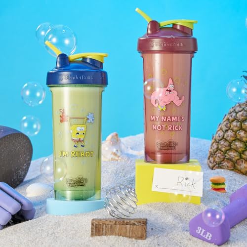 BlenderBottle SpongeBob ProSeries Tritan Shaker Bottle 28 oz Blue - color: Im Ready!, style: Spongebob