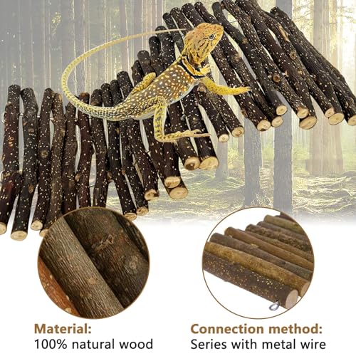 Hamiledyi 3pcs Large Reptile Hides Bearded Dragon Hide Bendable Climbing Bridge Wood Tunnel Tortoise Hut Lizard Hiding Cave for Snake Turtle Gecko Chameleon (15.8" x 7.9") - size: L-15.8 x 7.9-3 PACK