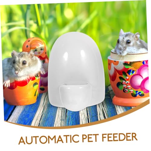 Milisten Ceramic Water Dispenser for Small Pets 3.54X4.33X2.95 Inch Self-Dispensing Pet Water Bowl Automatic Feeder for Hamsters Rabbits Ferrets - color: White