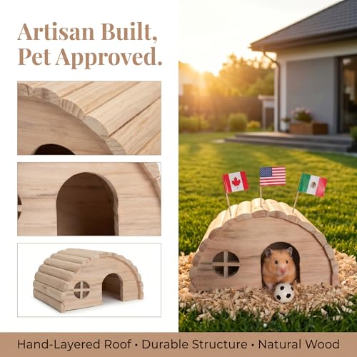 TKYNLQ Natural Pine Hamster Hideout | Hemispherical Little House, Suitable for Dwarf Hamsters, Suitable for Small Lizards, For Small Pets