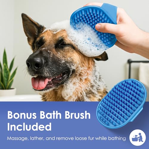 AKC Double-Sided Dog Grooming Brush, Bristle & Pin, Dogs & Cats | Soft bristles and stainless steel pins remove tangles, shedding and loose fur for all coat types. - style: 2-Sided ProBrush