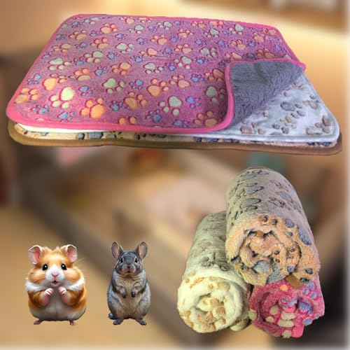 Waterproof Guinea Pig Blankets Washable 3 Pack Small Animal Fleece Cage Liners Pet Soft Sleep Mat Pad Cover Warm Flannel Throw for Hamster Guinea Pig Rabbit Chinchilla Hedgehog Ferret 23"×16"