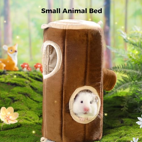 Mini&moe Hamster Hideout - Warm Hamster House Cozy Sleeping Chew Proof Small Animal Hut Cage Accessories for Dwarf Gerbil, Rat, Hedgehog, Sugar Glider