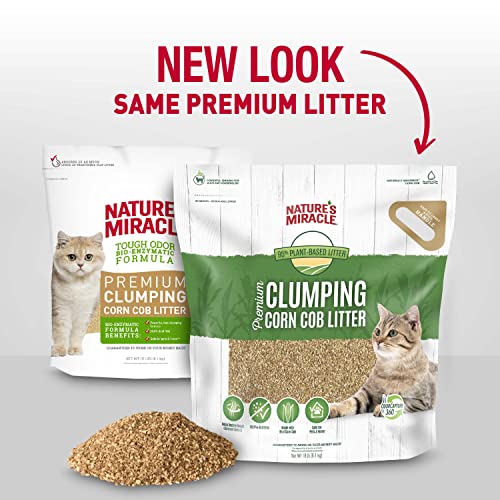 Nature's Miracle Premium Clumping Corn Cob Litter, Tough Odor Bio-Enzymatic Formula, Dust Free - size: 18 lb