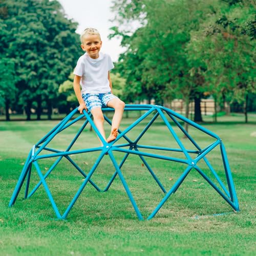 Plum Play Deimos, Jungle Gym, Climbing Dome Toys for Toddlers, Outdoor Play Equipment, Monkey Bars for Kids, Playground, Durable, Metal, Rust Resistant, Easy Assembly, Ground Anchors, Ages 3+, Teal - size: 4ft