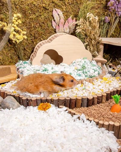 Niteangel Paper Pellets Hamster Bedding: 36L White Absorb Odors & No Dust | Respiratory-Friendly & Encourage Digging Instinct - DIY Tunnel System for Syrian Dwarf Hamster Gerbil Mice Rat or Small Pets - size: 36L - White Paper Bedding