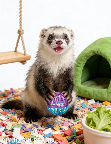10-Pack Ferret Bell Ball Toys, Non-Toxic PP, Easy Clean | Smooth Polished Edges, Water-Resistant, Safe for Ferret Mouths/Paws - size: 1.5'' - 2.2''
