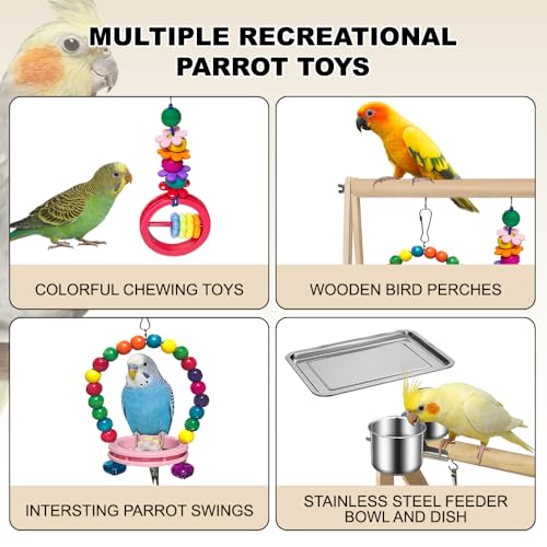 Open Parrot Stand, Parrot Play Perch, DIY Creative Mobile Climbing Frame, Multi-Functional Playpen, Pet Bird Supplies