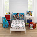 NoJo Disney Toy Story It's Play Time Blue, Green, and White, Woody and Buzz 2 Piece Toddler Sheet Set - Fitted Bottom Sheet and Reversible Pillowcase - color: Toy Story It's Play Time