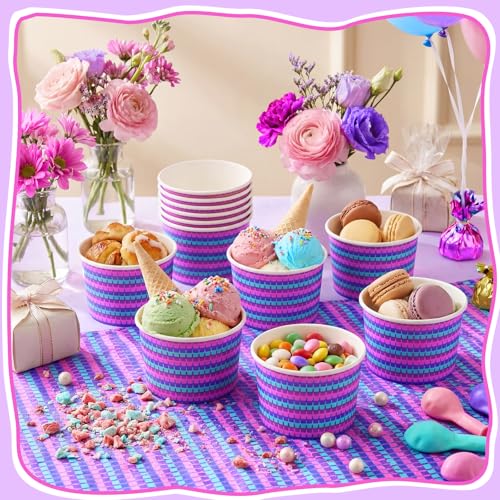 Jingmore 100 Pcs Ice Cream Paper Cups Bulk 8 oz Disposable Dessert Bowls for Hot or Cold Food Snack Treats Gift for Birthday Summer Party Favor Decoration(Video Game) - style: Video Game