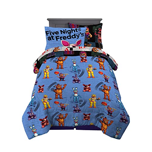 Franco Kids Bedding Super Soft Comforter and Sheet Set with Sham, 5 Piece Twin Size, Five Nights At Freddy's - color: Five Nights at Freddy's, size: 5 Piece Twin Size
