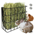 BESNEW Large Rabbit Hay Feeder,Upgraded Metal Guinea Pig Hay Feeder Hay-Leak Proof Bottom,Easy to Install,Bunny Supplies for Rabbit Guinea Pig Chinchilla Small Animals - color: Black, size: 10in feeder