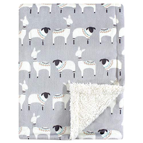 Hudson Baby Unisex Baby Plush Mink and Sherpa Blanket, Aztec Llama, One Size - color: Aztec Llama, size: One Size