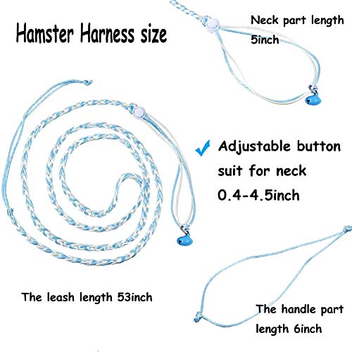 Hamster Harness 5 Pieces Adjustable Small Animal Bell Harness Rope Harness for Lead Walking Pet Gerbil, Rat, Mouse, Hamster Harness | Adjustable Small Animal Bell Harness Rope Hamster Leash for Lead Walking Pet Gerbil, Rat, Mouse, Hamster Harness