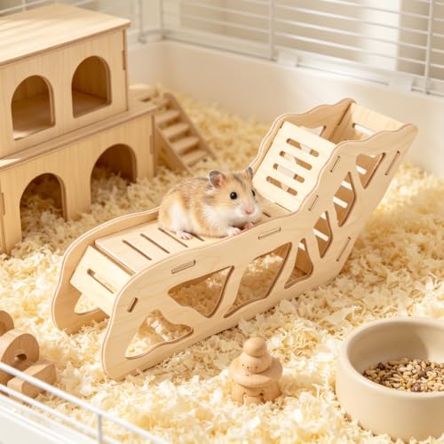 3pcs Hamster Play Wooden Platform, Hamster Game Wooden Platform Cage Accessories for Dwarf Syrian Hamsters Gerbils Mice and Other Small Pets
