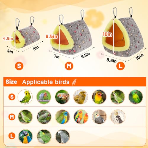MEWTOGO Large Winter Warm Bird Nest for Cage - Comfortable Birds Bed with Support Plate, Hanging Shed Hideaway Hammock Hut Gift for Macaws African Grey Amazon Parrots - size: Large