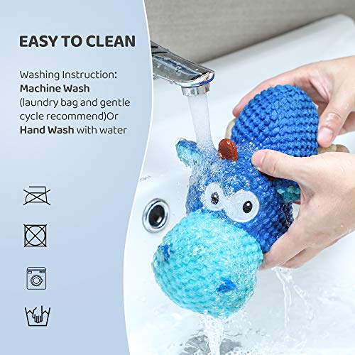 IOKHEIRA Dog Plush Toy for Large Aggressive Chewers,Indestructible Dog Squeaky Toys,Stuffed Animals Toys with Cotton Material and Crinkle Paper,Durable Chewing Toys (Royal Blue, Cattle) - color: Royal Blue