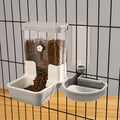 Automatic Pet Food Water Dispenser, Auto Gravity Pet Feeder Water Bottle Set for Crate, Feeding Station for Small Dog Cat Rabbit Guinea Pigs Chinchilla Ferret Hedgehog (Gray) - color: Gray