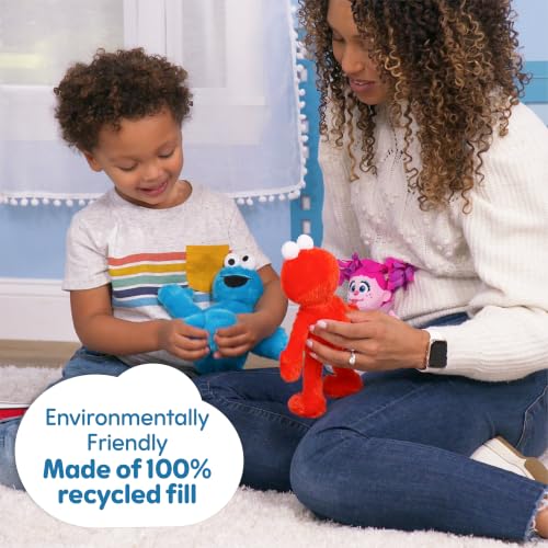 Sesame Street Friends 8-inch Cookie Monster Plush Stuffed Animal, Recycled Filling, Kids Toys for Ages 18 Month by Just Play