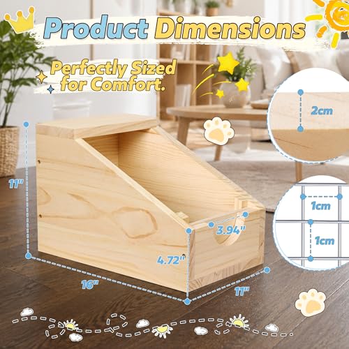 16" Wooden Rabbit Nesting Box with Stainless Steel Mesh Floor, 2cm Thick Natural Pine Bunny Breeding Box, Secure Rabbit Birthing Box & Hideout for Hutch, Easy-Clean Nesting House (1 Pcs) - color: 1 Pcs