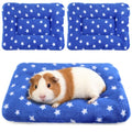 Guinea Pig Bed, 2 Pack (12x10 Inch) Soft Plush Small Animal Bed Mat, Washable Bedding Blanket Sleeping Warm Pad for Bunny, Rat, Ferret, Chinchilla - color: Royal Blue