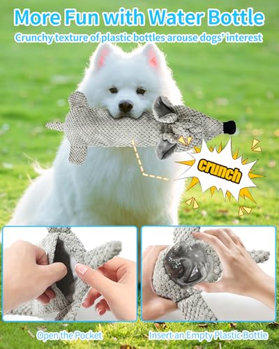 Dog Toys, Squeaky Plush No Stuffing Crinkle Dog Toy for Small Medium Large Dogs, Interactive Puppy Teething Water Bottle Dog Chew Toy (Mouse) - style: Mouse