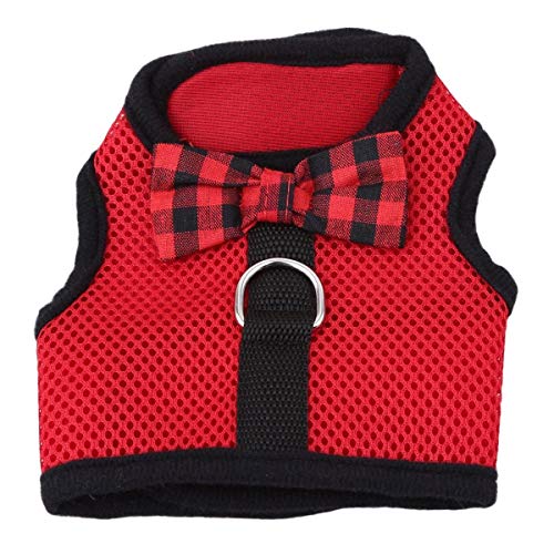 Rabbit Harness with Leash Adjustable Soft Mesh Vest Harness for Bunny Kitten Guinea Pig Rat (M, Red) - color: Red, size: M