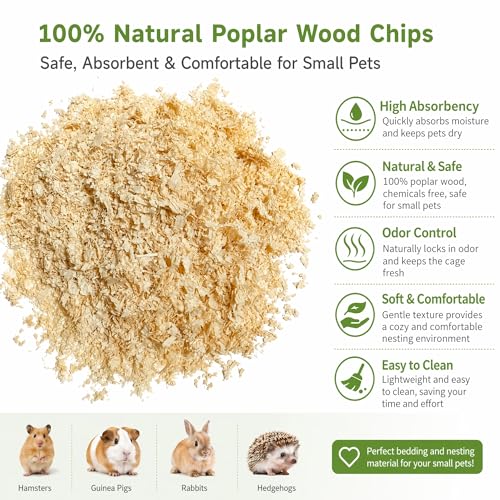 88oz Natural Aspen Wood Pet Bedding – Low Dust, Odor Control & Ultra Absorbent Shavings for Hamsters, Parrots, Guinea Pigs & Small Animals - size: 88oz