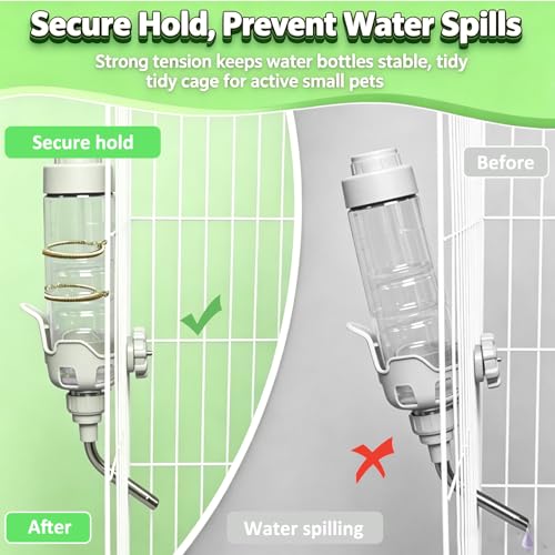 10 Pack Guinea Pig Water Bottle Spring Clips, Rabbit Water Bottle Holders | Metal Spring Clips Replacement for Small Animal Cages to Hold on Pet Water Bottle Indoor Outdoor for Hamster, Rats