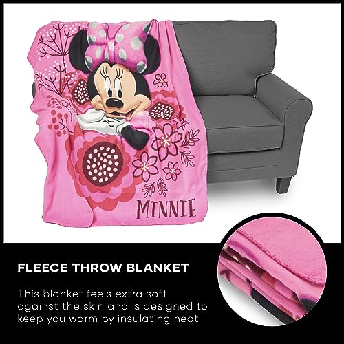 Disney Junior Minnie Mouse Fleece Throw So Many Bows 45"X60" Blanket - color: So Many Bows, size: 45" x 60"