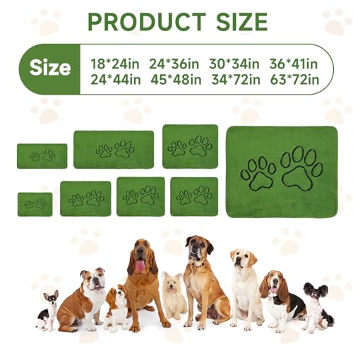 Homimp Washable Pee Pads for Dogs, 2 Pack Super Absorbent Reusable Puppy Pads,Green Long Wool Fake Grass for Potty Training, Upgrade Non-Slip and Leak-Proof,Floor,Couch,Bed and Crate,Green 34"×72" - size: 34"x72"(Pack of 2)