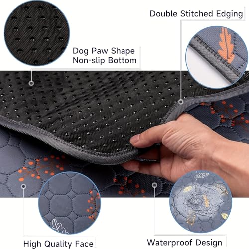 2'Pcs Washable Pee Pads, Reusable Puppy Pet Training Pads, Waterproof Dog Crate, Whelping Pad, Non-Slip Protects Against Urine Leakage Deep Grey Extra Large - color: Deepgrey, size: Extra Large
