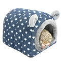 Hedgehog Bed Cave Hideout Hedgehog Accessories Hedgehog House, Hamster Small Animals Cage Supplies Warm House (Blue) - color: Blue