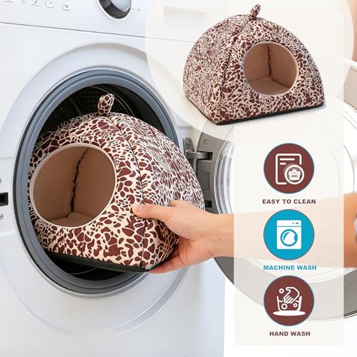 Guinea Pig Bed Rabbit Hideout Warm Fleece Cuddle Cup Washable Sleeping House for Small Animals Pet/Ferret/Chinchilla/Bunny (Red Spots) - color: Red Spots