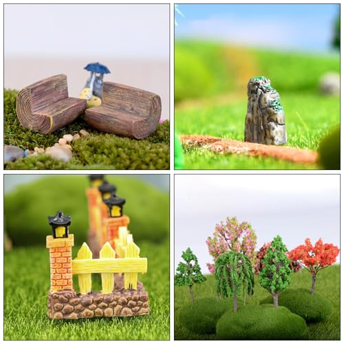 Woohome 30 PCS Fairy House Garden Accessories Mini Garden Accessories Micro Landscape Mini Zen Garden Set for Diorama Project DIY, Mini House Decor