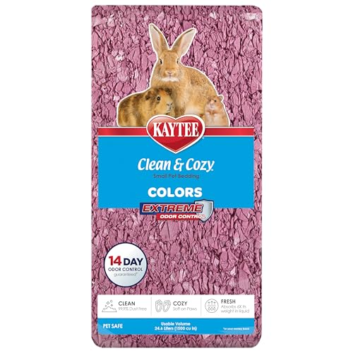 Kaytee Clean & Cozy Colors, Small Animal Bedding with Extreme Odor Control, Plum, 24.6 Liters - color: Plum, size: 24.6 Liter