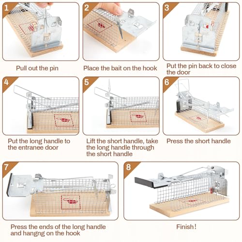 6 Pack Small Humane Mouse Trap, 6 x 2.4 x 2.8 Inch | No Kill, Catch and Release, Reusable Live Mouse Trap, Indoor Outdoor Rat Cage for Small Live Rodent Mole Safe Control