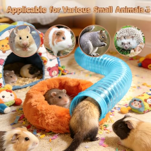 Mity rain Ferret Toys with 3 Balls Inclueded | Collapsible Tunnel Tube Accessories for Ferrets, Guinea Pigs, Hamsters, Expandable Interactive Toys Supplies for Small Pets - color: Blue, size: 1PCS
