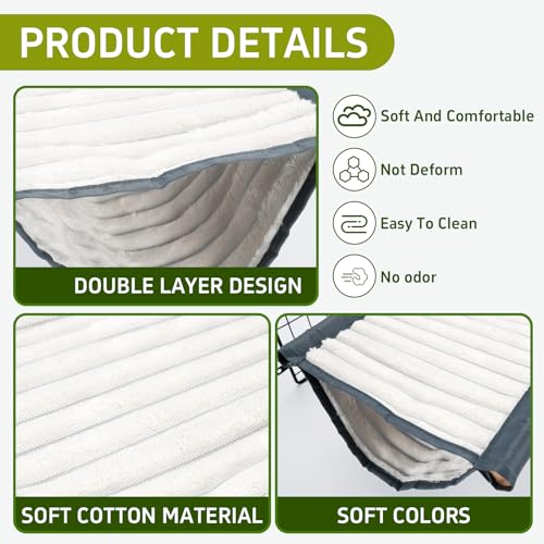 Zoyiancy Guinea Pig Bed and Hanging Hammock, Double Layer Bed for Small Pet | Detachable Fabric Cover, Wooden Frame Double-Layer Structure, Gray, Fits Guinea Pigs, Hamsters, Rats, Ferrets,Small Parrots