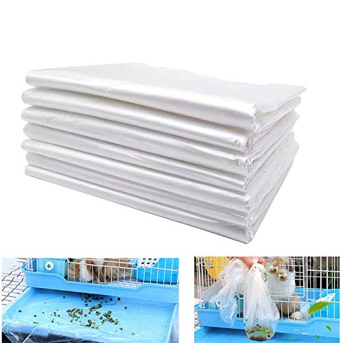 kathson 100 pcs Rabbit Cage Liners Disposable Large Plastic Mat Films for Bunny Guinea Pigs Chinchillas Rats Hamsters Hedgehogs and Other Small Animals 37"×27"
