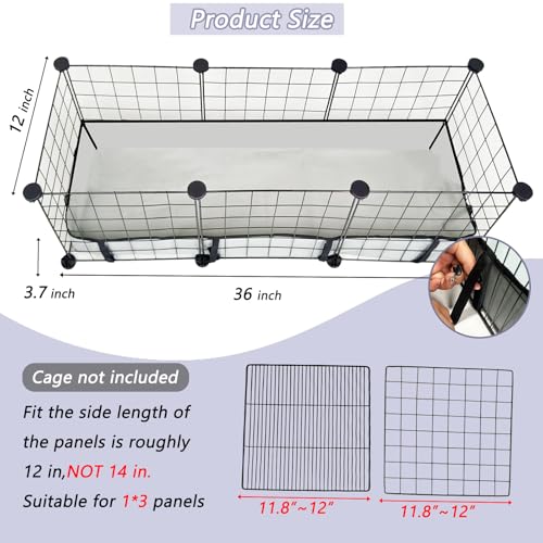 Guinea Pig Cage Liner Tarp Bottom Waterproof and Washable Base Also for Rabbits, Bunny, Chinchesillas, Hedgehog, Ferrets and Other Small Animals(12x36 inches) - size: 12.0"L x 36.0"W x 4.0"H