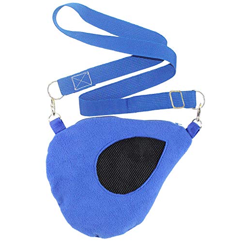 Exotic Nutrition Teardrop Carry Pouch (Black) - Small Animal Fleece Bonding Pouch - for Sugar Gliders, Hamsters, Gerbils, Mice, Degus, Squirrels & Other Small Pets - color: Black