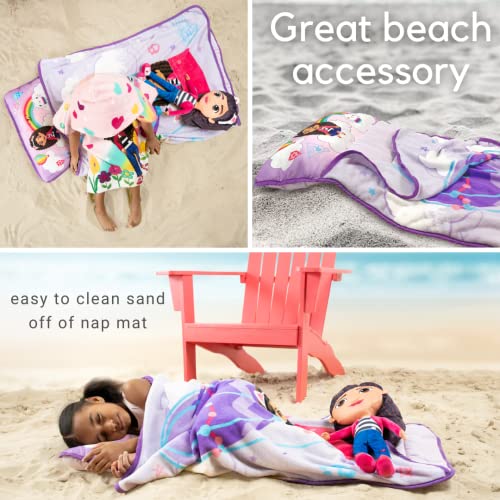 DreamWorks Gabby's Dollhouse 24"(W) X 45"(L) Soft Toddler Nap Mat with Pillow and Blanket Perfect for Preschool, Daycare, and Travel (100% Official Licensed Product) - color: Gabby's Dollhouse