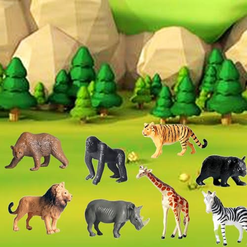 12 Pcs Figures Toys Realistic Mini Safari Zoo Animal Figurines, Plastic Learning Educational Playset Animal Themed Party Supplies Cake Topper Ornaments for Easter Egg Birthday Christmas - size: 12 Pcs Zoo Animal