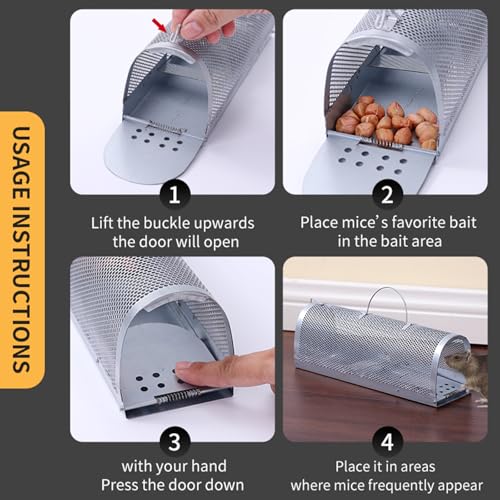 Humane Rat Trap, Reusable Rat Trap Cage, No Kill Live Mouse Catch Trap, Mice Trap Cage for Indoor and Outdoor Small Animal - Mouse Voles Hamsters Live Cage Catch and Release (Rat Trap A) - style: Rat Trap A