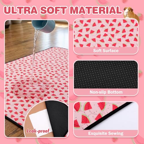 2 PCS Guinea Pig Cage Liner, Reusable Waterproof Guinea Pig Liner, Washable Small Animals Bedding, Super Absorbent Pet Pee Pads Guinea Pig Mats, Rabbit Mats for Cages (28 * 42 inch) - size: 28*42 inch 2pack