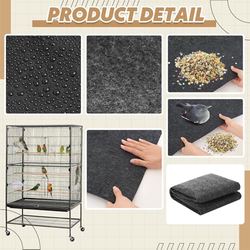Nuanchu Large Bird Cage Mat, 30 x 36 Inch Under Pet Cage Mat, Absorbent/Waterproof Felt Pad for Bird Cages, Reptile Aquariums, Dog Kennels, with Non-Slip Backing for Hard Floors and Surfaces - size: 30 x 36 Inch